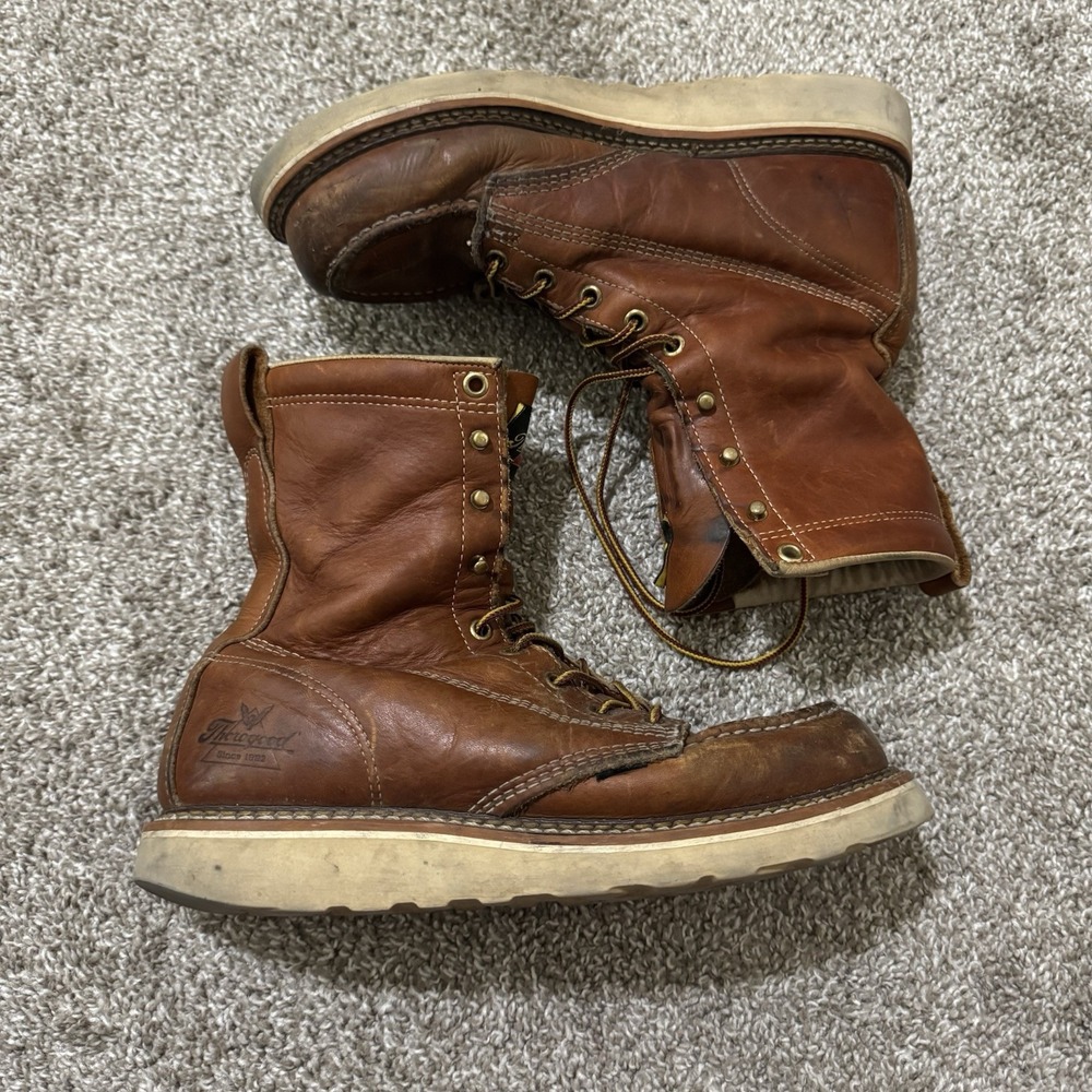 Thorogood American Heritage MAXWear Wedge Men 7.5 Leather Moc Toe Boots MadeUSA